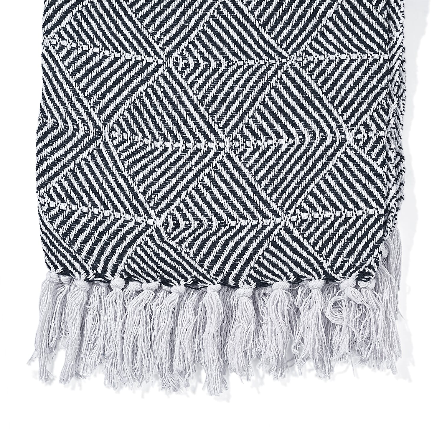 Hush Heaven 100% Soft Cotton Triangle Weaved Throw Blanket (200x150cm) - Navy