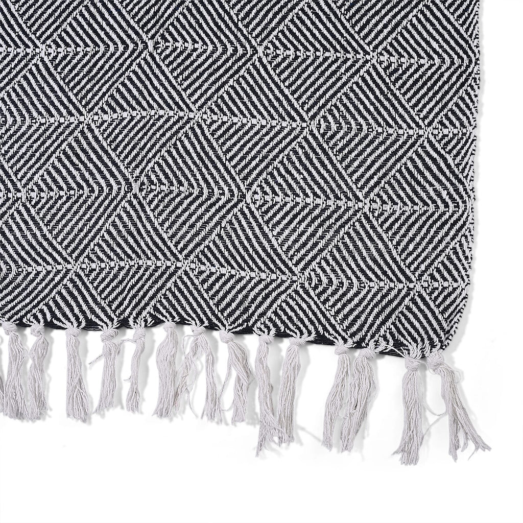 Hush Heaven 100% Soft Cotton Triangle Weaved Throw Blanket (200x150cm) - Navy