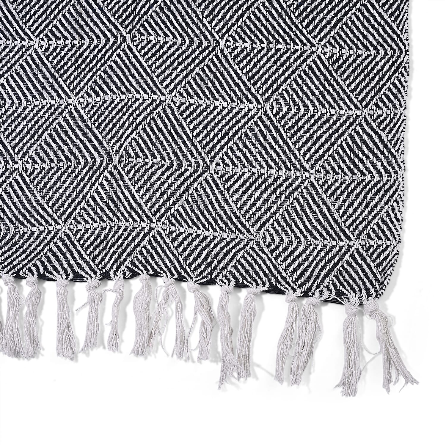 Hush Heaven 100% Soft Cotton Triangle Weaved Throw Blanket (200x150cm) - Navy