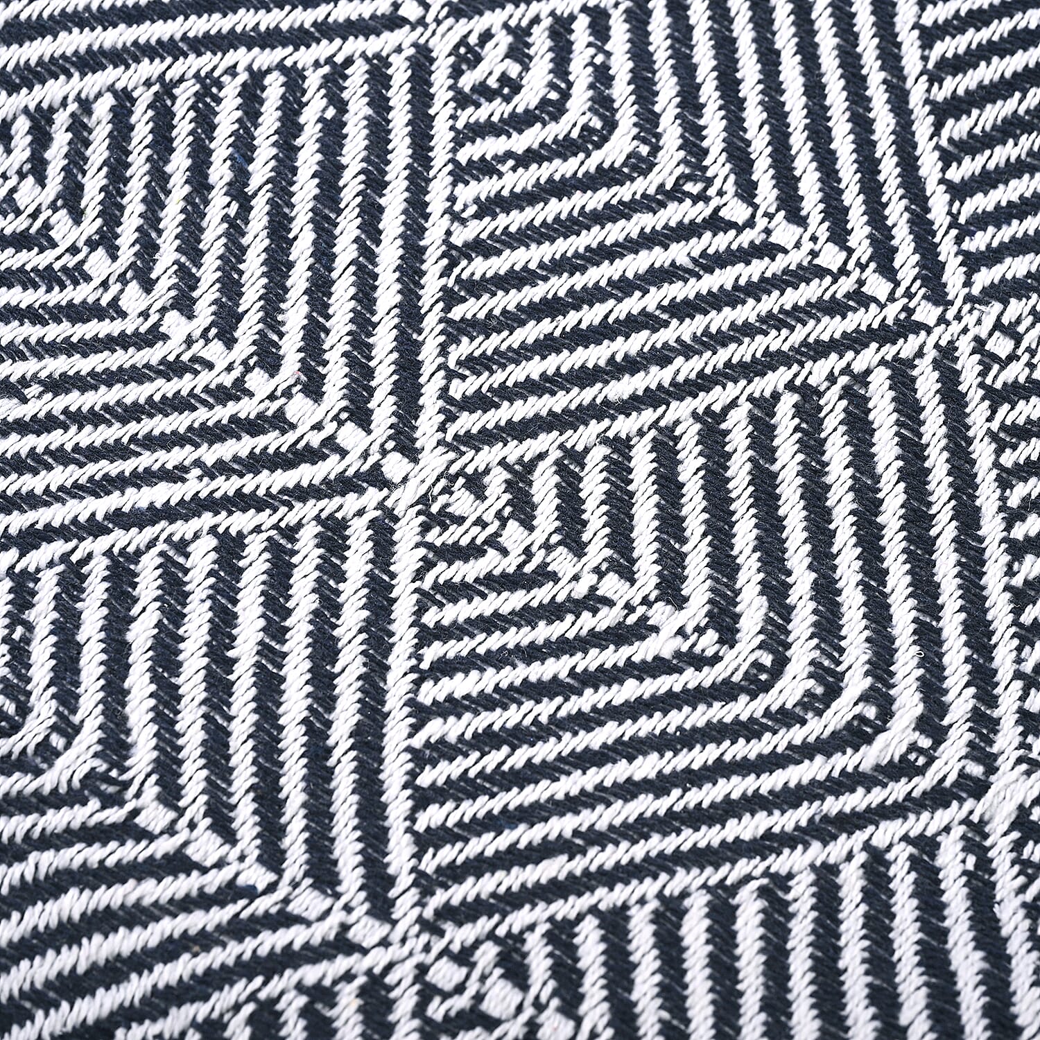 Hush Heaven 100% Soft Cotton Triangle Weaved Throw Blanket (200x150cm) - Navy