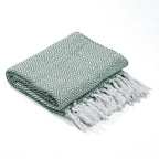 Hush Heaven 100% Soft Cotton Chevron Weaved Throw Blanket (200x150cm) - Sage Green