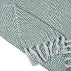 Hush Heaven 100% Soft Cotton Chevron Weaved Throw Blanket (200x150cm) - Sage Green