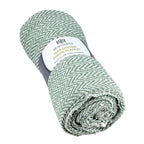 Hush Heaven 100% Soft Cotton Chevron Weaved Throw Blanket (200x150cm) - Sage Green