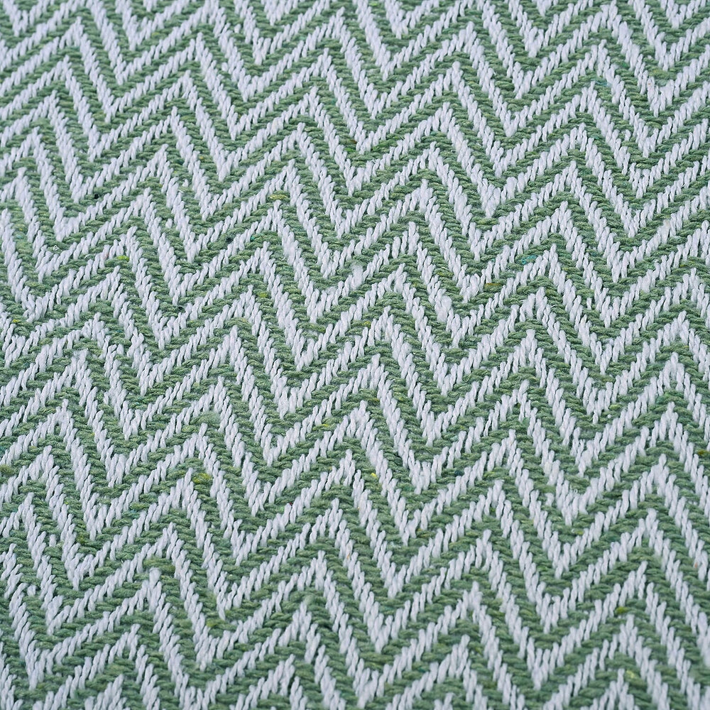 Hush Heaven 100% Soft Cotton Chevron Weaved Throw Blanket (200x150cm) - Sage Green