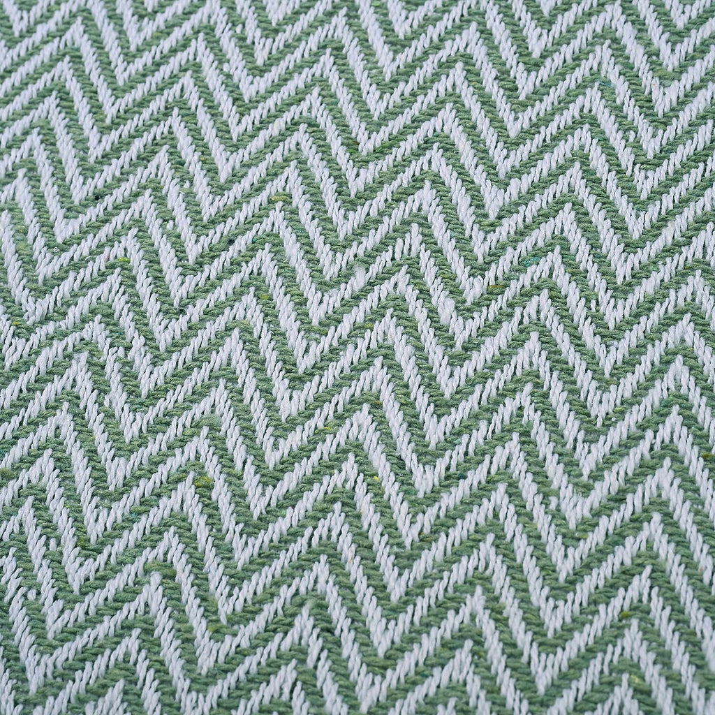 Hush Heaven 100% Soft Cotton Chevron Weaved Throw Blanket (200x150cm) - Sage Green