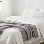 Hush Heaven 100% Soft Cotton Chevron Weaved Throw Blanket (200x150cm) - Taupe