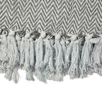 Cotton Chevron Throw Blanket (Size 130 x 160 cm) - Grey
