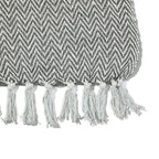 Cotton Chevron Throw Blanket (Size 130 x 160 cm) - Grey