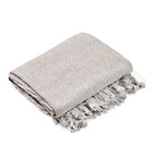 Homesmart Cotton Chevron Throw Blanket (Size 130 x160 cm) - Cream & Grey
