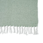 Homesmart Cotton Chevron Throw Blanket (Size 130 x160 cm) - Sage Green & Grey