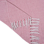 Homesmart Cotton Chevron Throw Blanket (Size 130 x160 cm) - Light pink & Grey