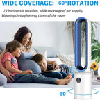 Homesmart 3 Wind Speeds Bladeless Fan with Remote Control (Power 55W) - Blue & White