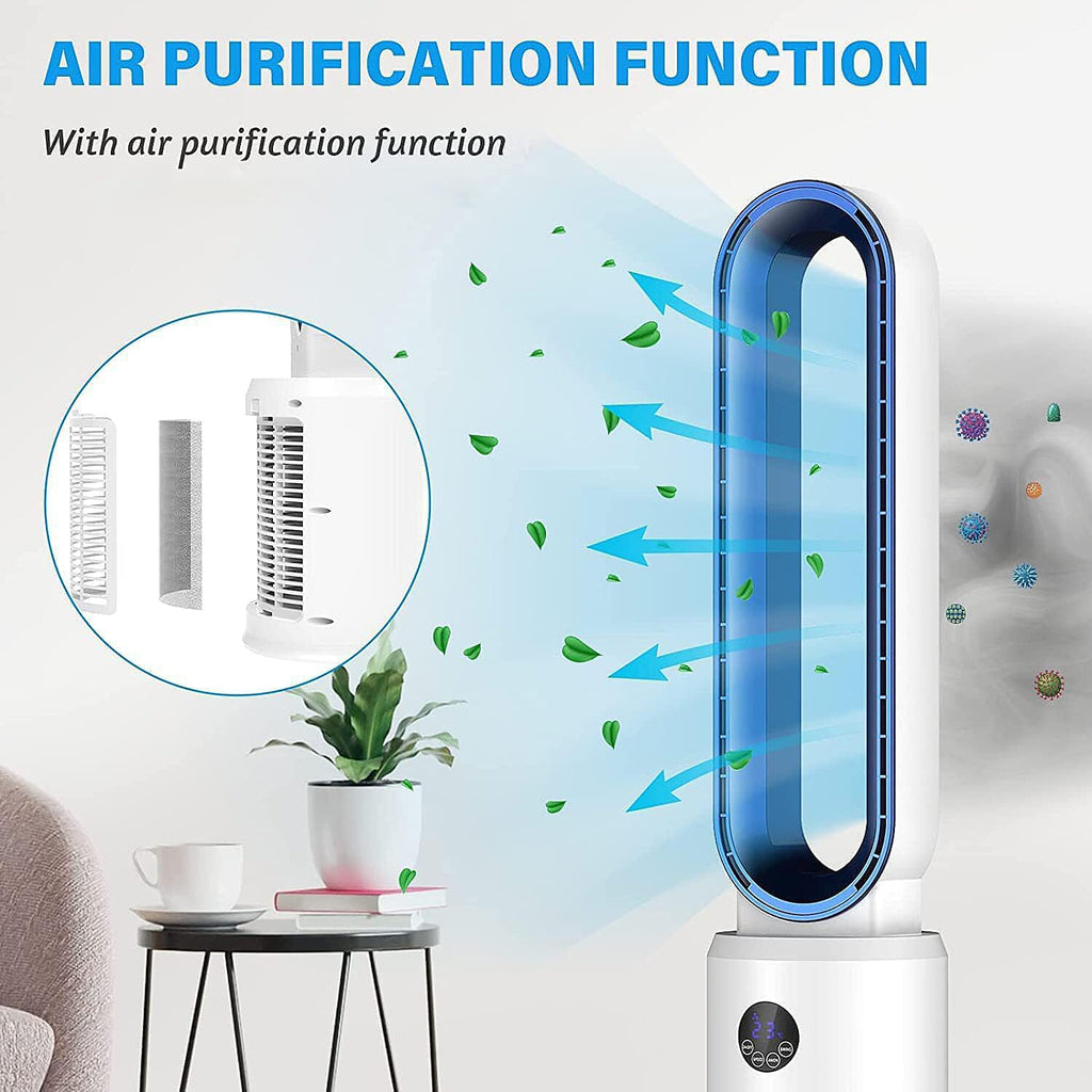 Homesmart 3 Wind Speeds Bladeless Fan with Remote Control (Power 55W) - Blue & White
