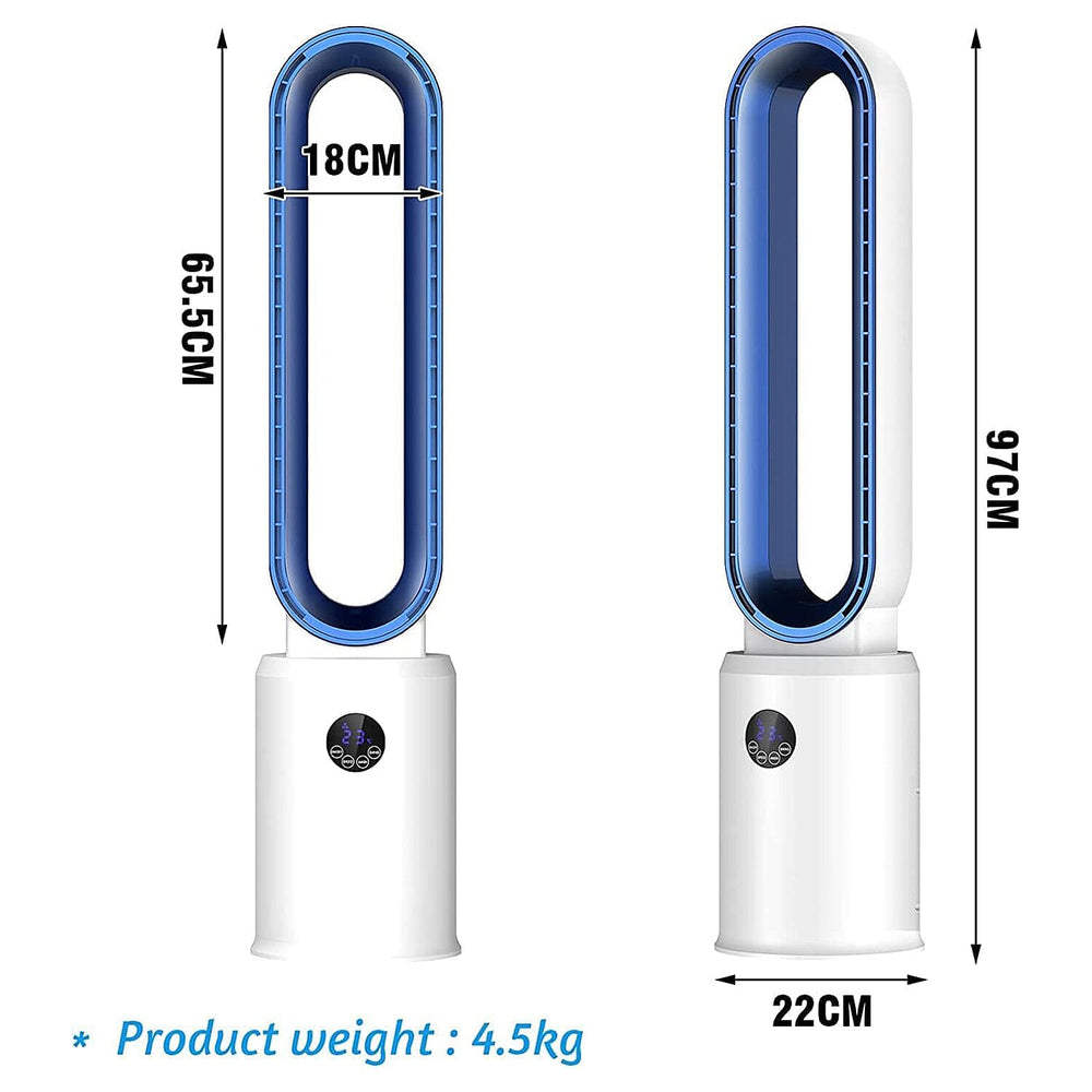 Homesmart 3 Wind Speeds Bladeless Fan with Remote Control (Power 55W) - Blue & White