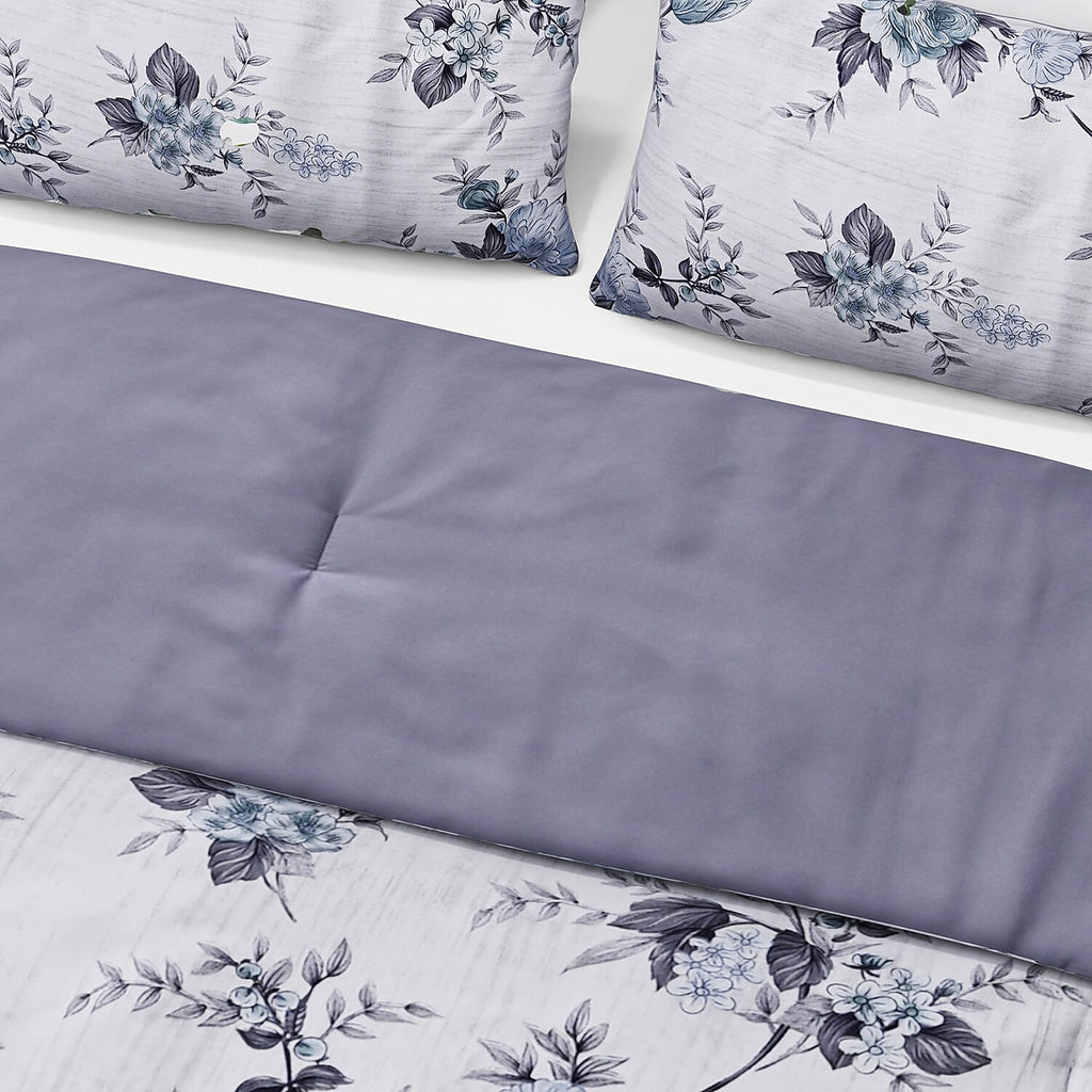 Boutique Bedding Collection - Lightweight Flower Design Comforter With 2 Pillowcases (Size Double)