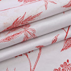 Boutique Bedding Collection - Lightweight Red Flower Design Comforter With 2 Pillowcases (Size King)