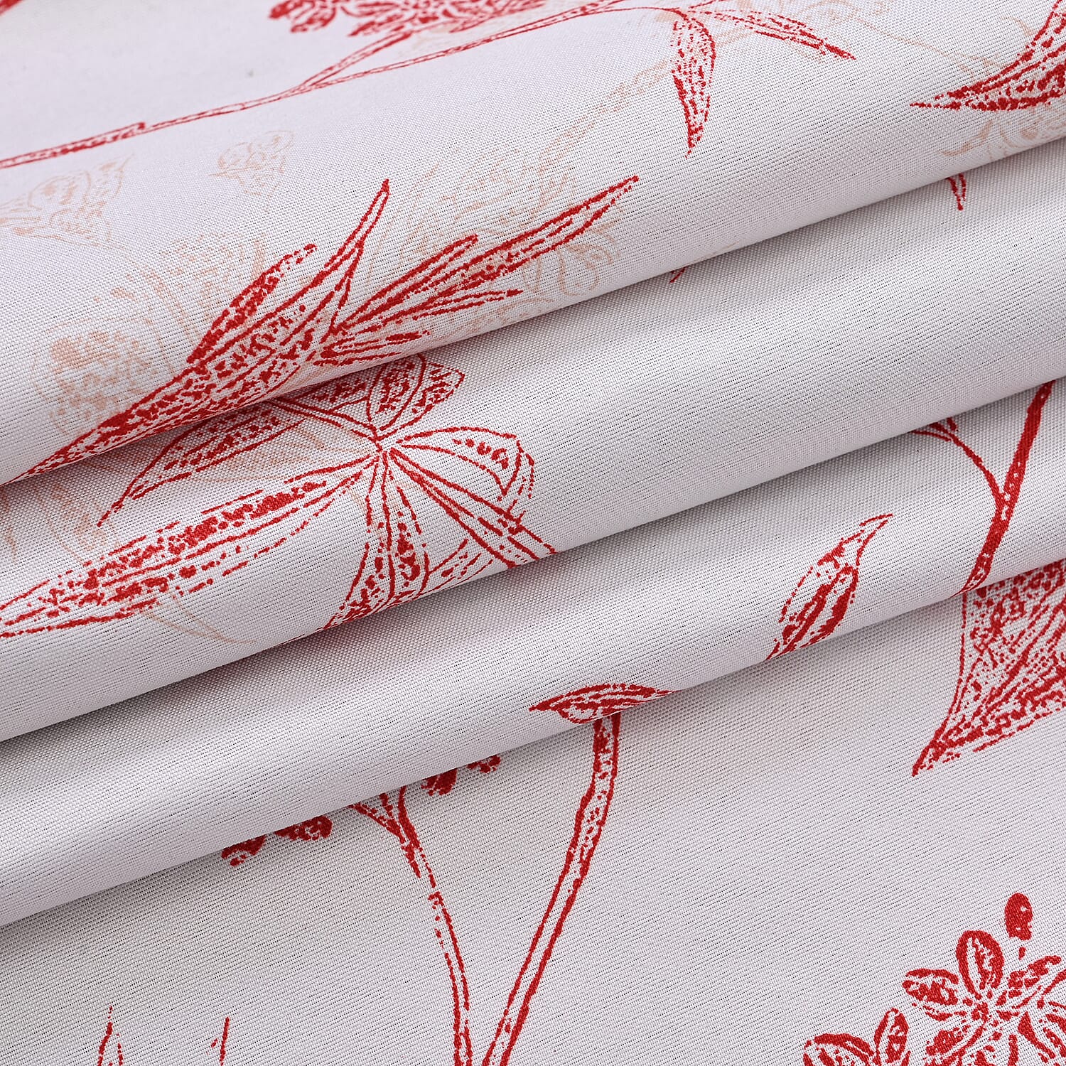 Boutique Bedding Collection - Lightweight Red Flower Design Comforter With 2 Pillowcases (Size King)