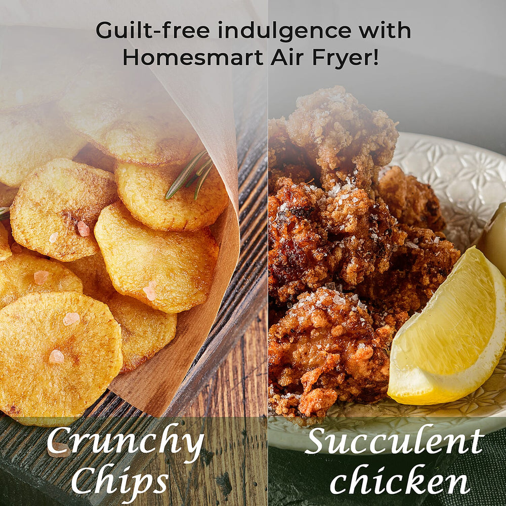 Homesmart Air Fryer 4.5L (1400W) - Air Fry, Roast, Bake, Reheat - Uses little to no oil, - Black (34x30cm)