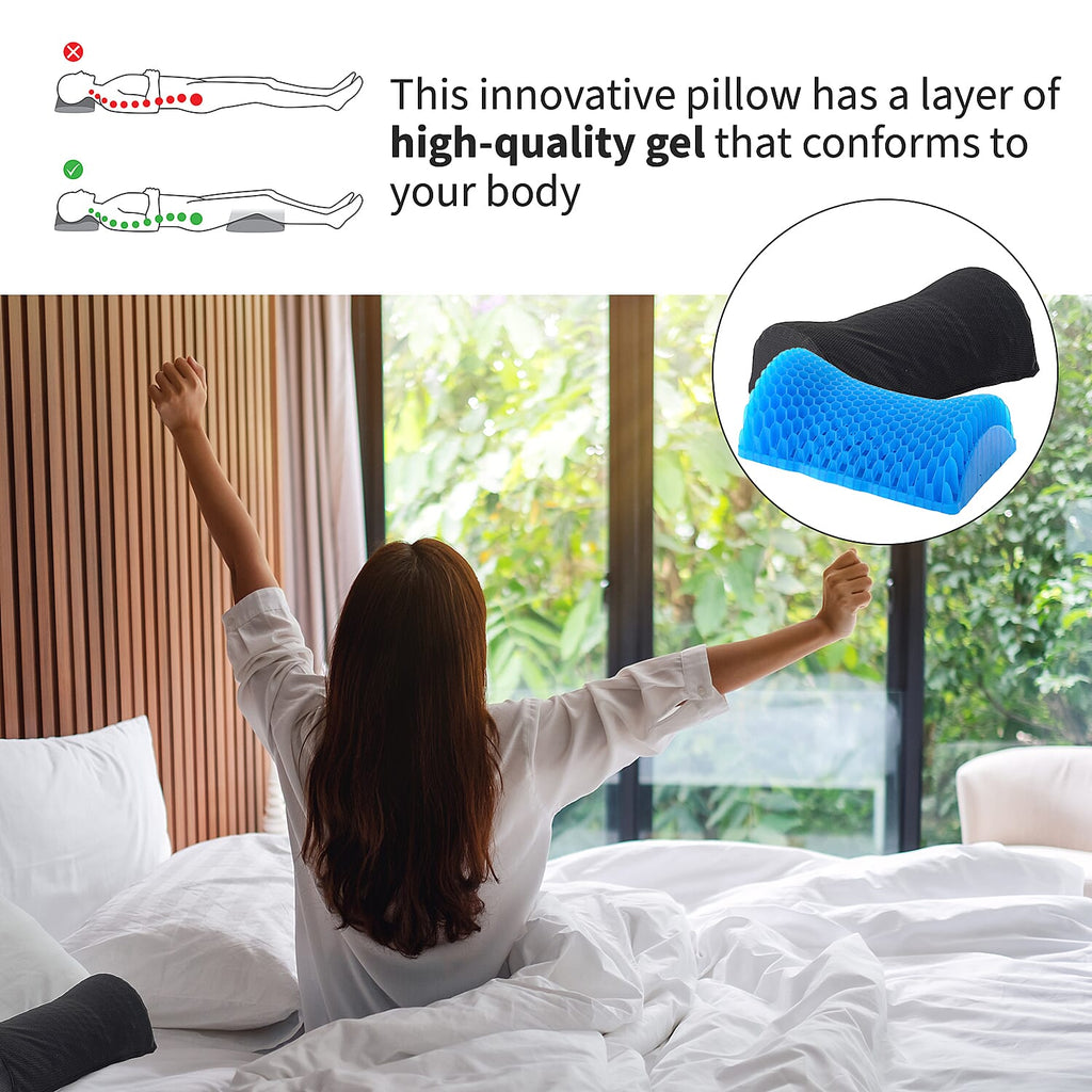 Homesmart Gel Back Support Pillow (Size S,26x16x9 cm) - Black