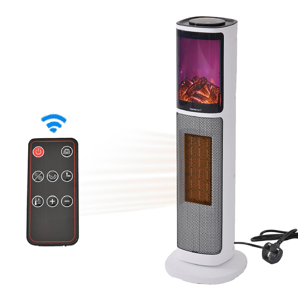 Lowest Ever Buy Opportunity - Energy Efficient Ceramic Heater With Fireplace, Remote Control- Heats upto 45 degrees With Safety Tip-Over Feature - 1400W-2000W