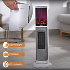 Lowest Ever Buy Opportunity - Energy Efficient Ceramic Heater With Fireplace, Remote Control- Heats upto 45 degrees With Safety Tip-Over Feature - 1400W-2000W
