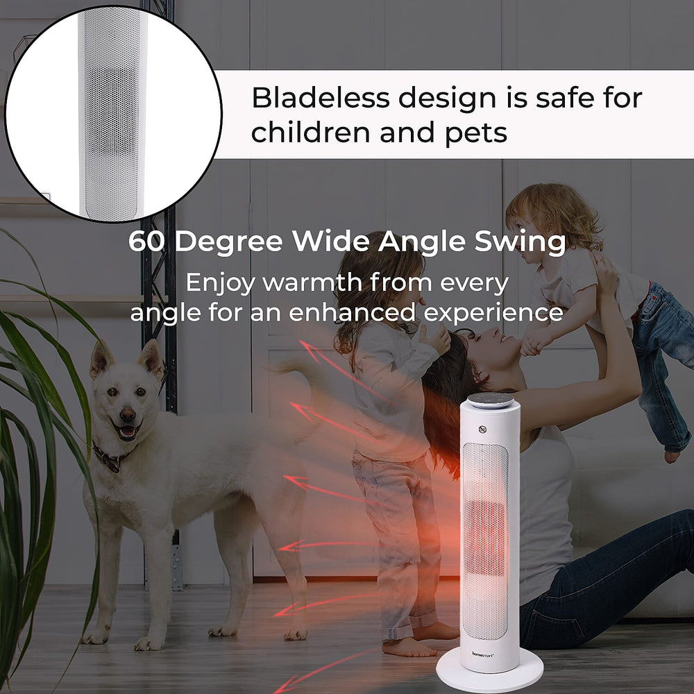 Homesmart Portable Remote Control Heater with 3 Mode Technology and 60 Degree Wide Angle Swing (1300-2000W) With Ambient Light