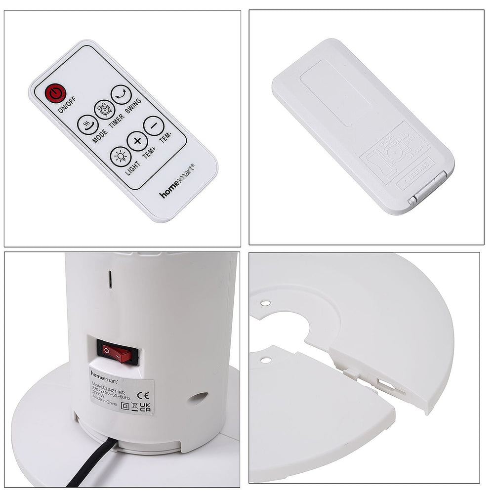 Homesmart Portable Remote Control Heater with 3 Mode Technology and 60 Degree Wide Angle Swing (1300-2000W) With Ambient Light