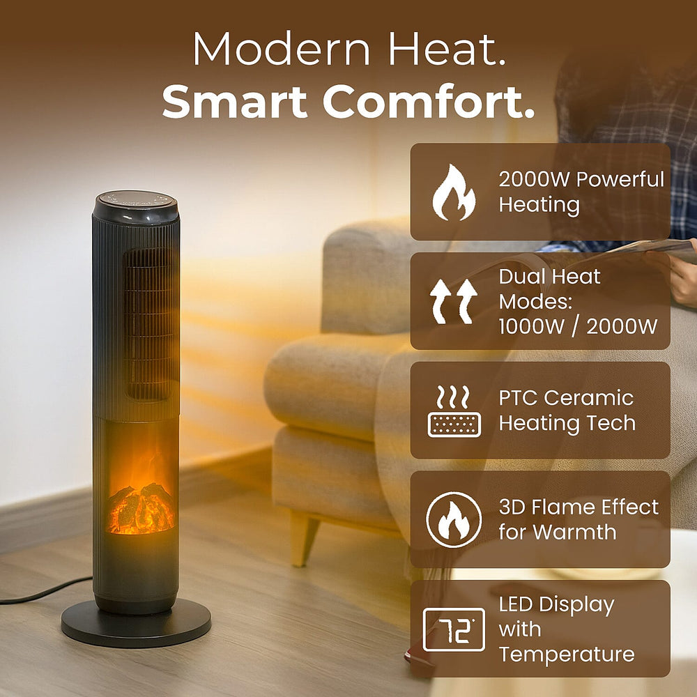 Homesmart PTC Heater with 2 Heat Settings - Remote (2000W) - Black