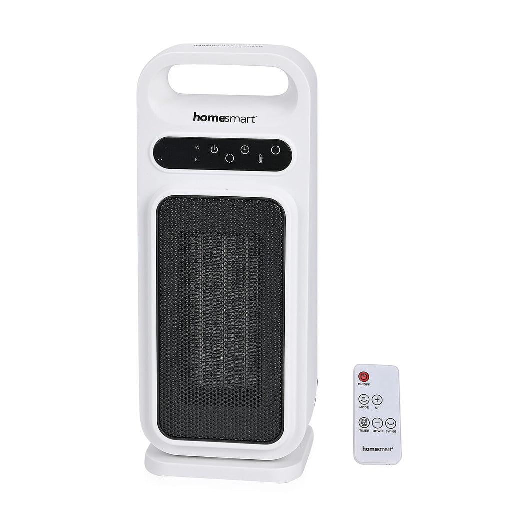 Portable Electric Ceramic Heater-  Bladeless Design With LED Touch Screen & Remote Contol- provides fast and uniform heating- White