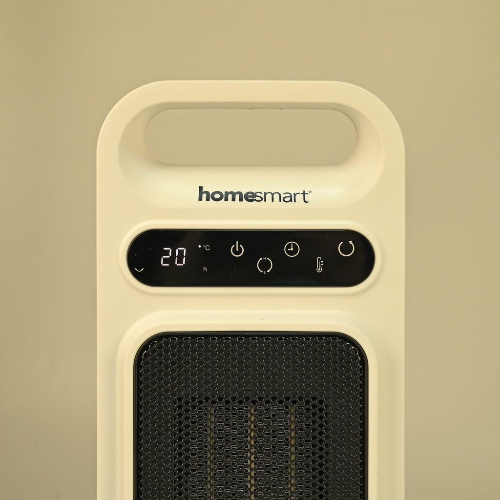 Portable Electric Ceramic Heater-  Bladeless Design With LED Touch Screen & Remote Contol- provides fast and uniform heating- White