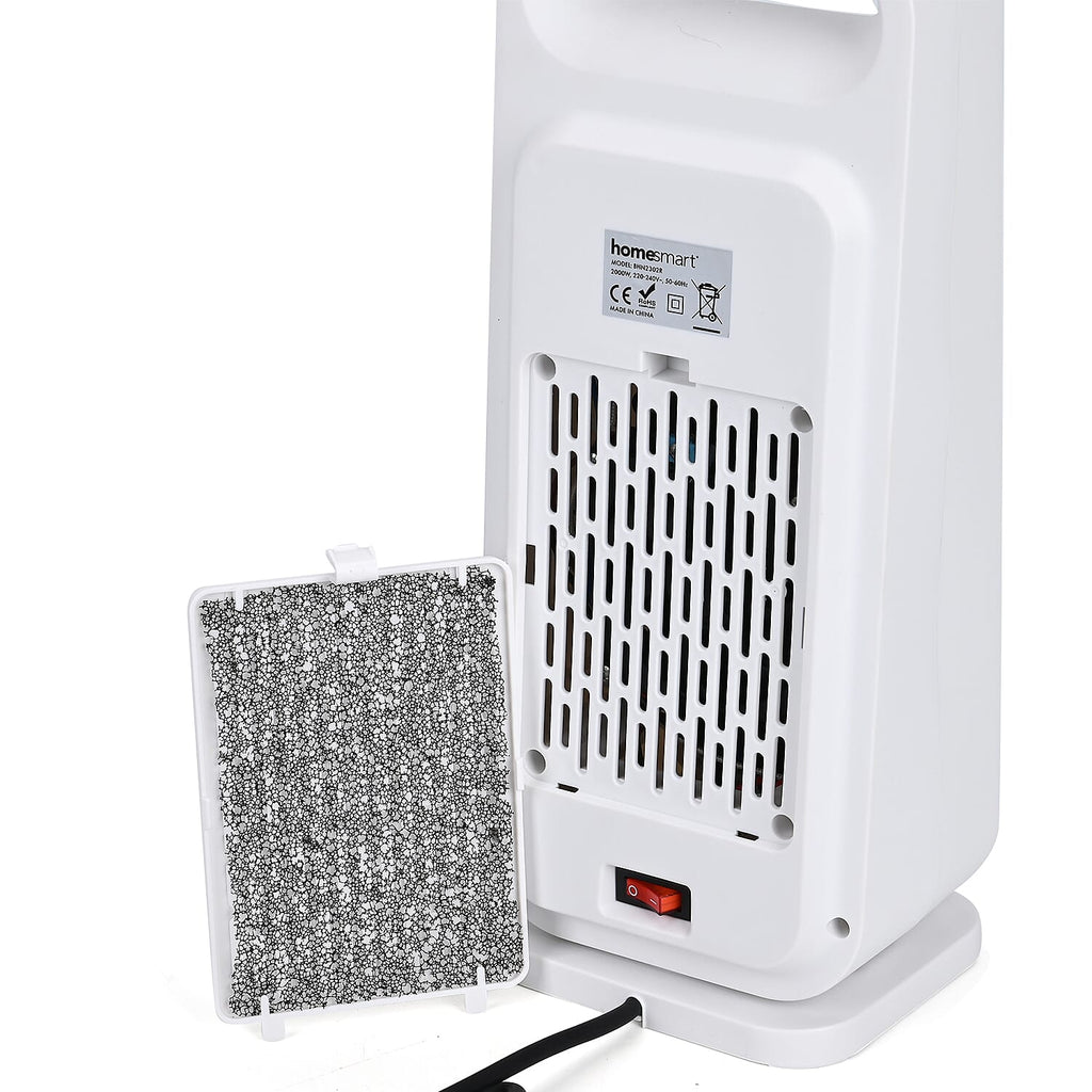 Portable Electric Ceramic Heater-  Bladeless Design With LED Touch Screen & Remote Contol- provides fast and uniform heating- White