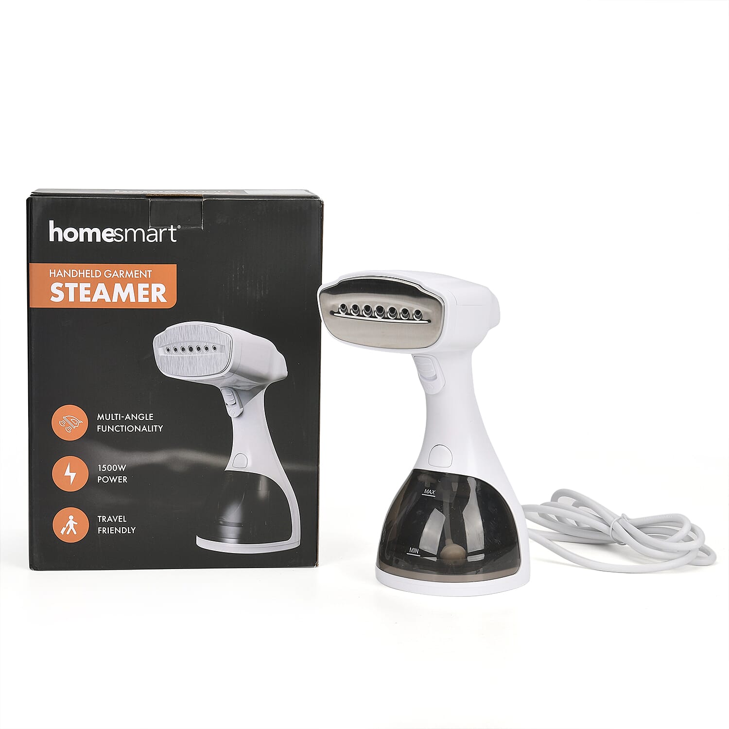 HOMESMART - Handheld Garment Steamer With Two Detachable Brushes - 300ml Tank
