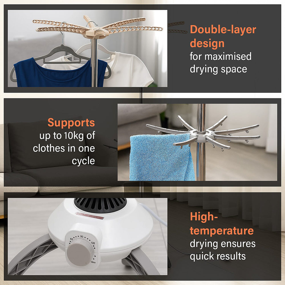 Homesmart Electric Clothes Dryer (Size 36x155 cm) - White