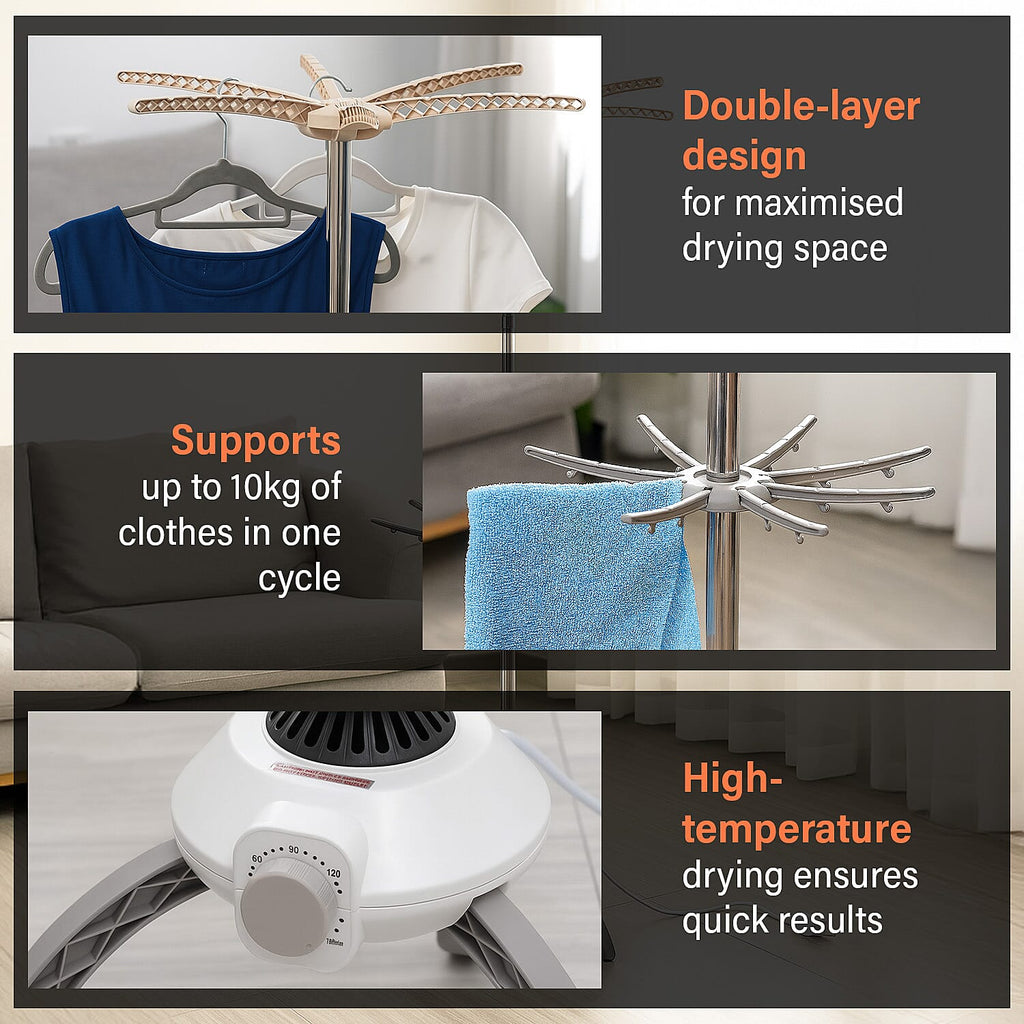 Homesmart Electric Clothes Dryer (Size 36x155 cm) - White