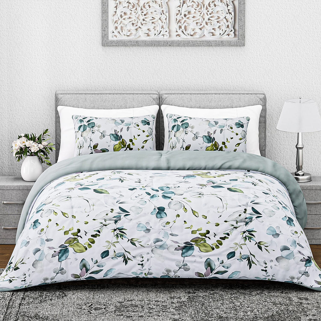 Boutique Bedding Collection - Lightweight Leaf Design Comforter With 2 Pillowcases (Size King)