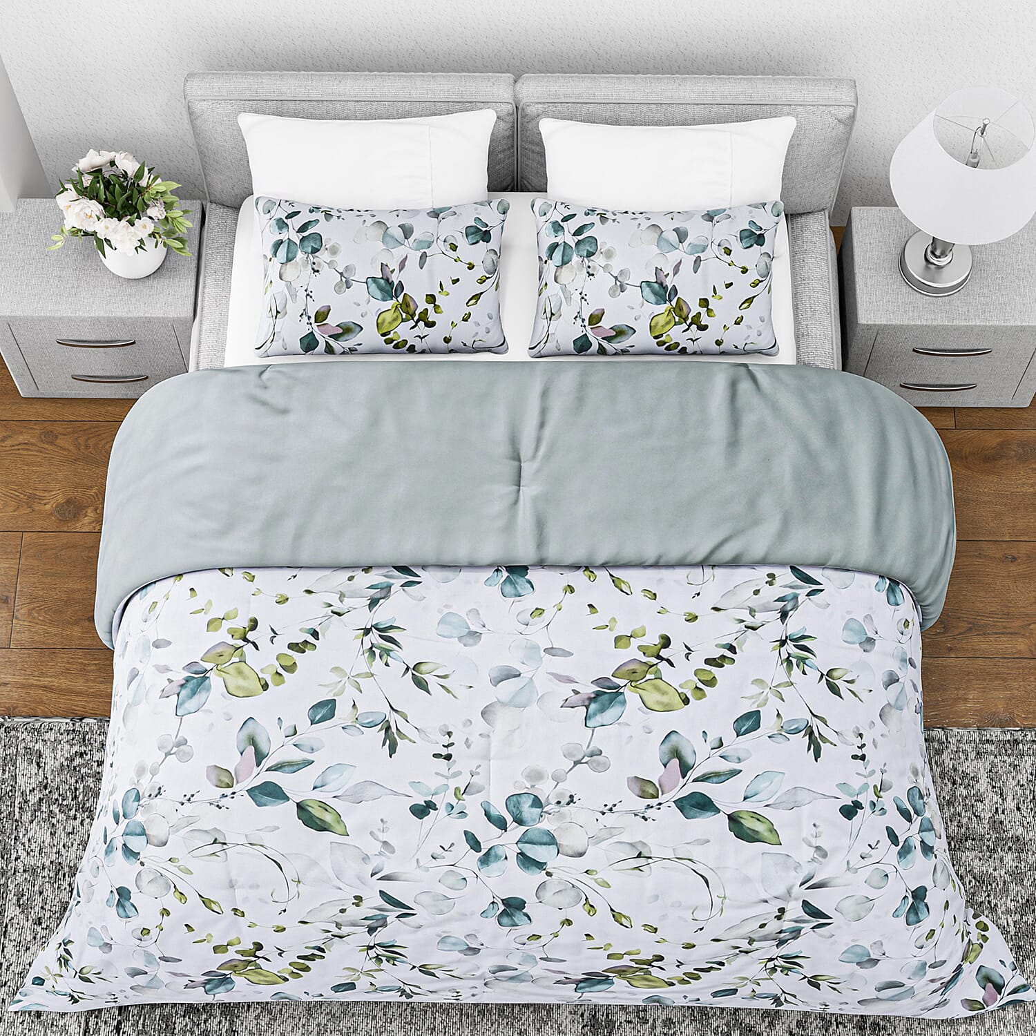 Boutique Bedding Collection - Lightweight Leaf Design Comforter With 2 Pillowcases (Size King)