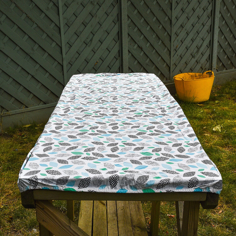 Homesmart Leaves Pattern Rectangle Table Cloth (Size 193x86 cm) - White and Multi