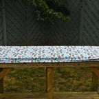 Homesmart Leaves Pattern Rectangle Table Cloth (Size 193x86 cm) - White and Multi