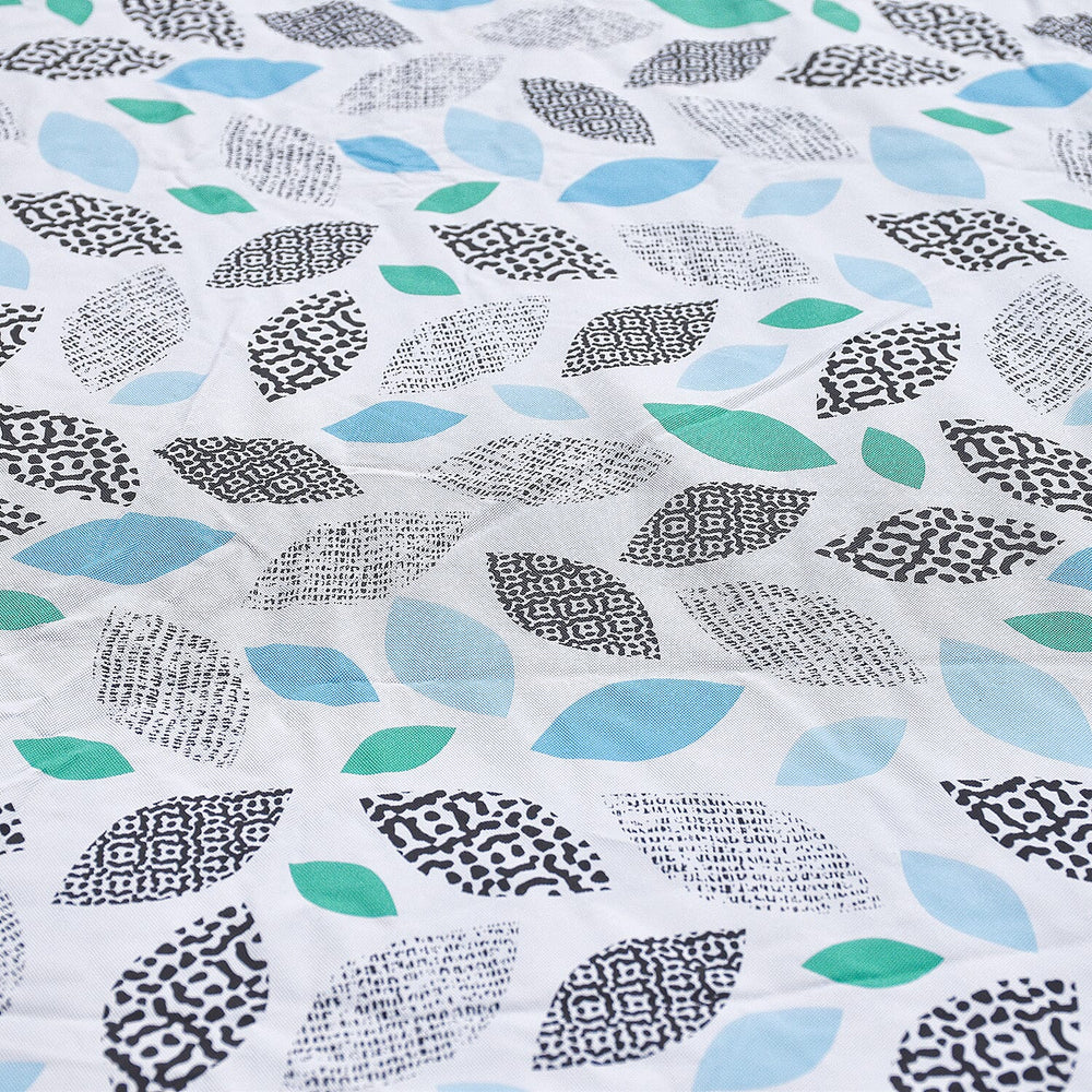 Homesmart Leaves Pattern Rectangle Table Cloth (Size 193x86 cm) - White and Multi