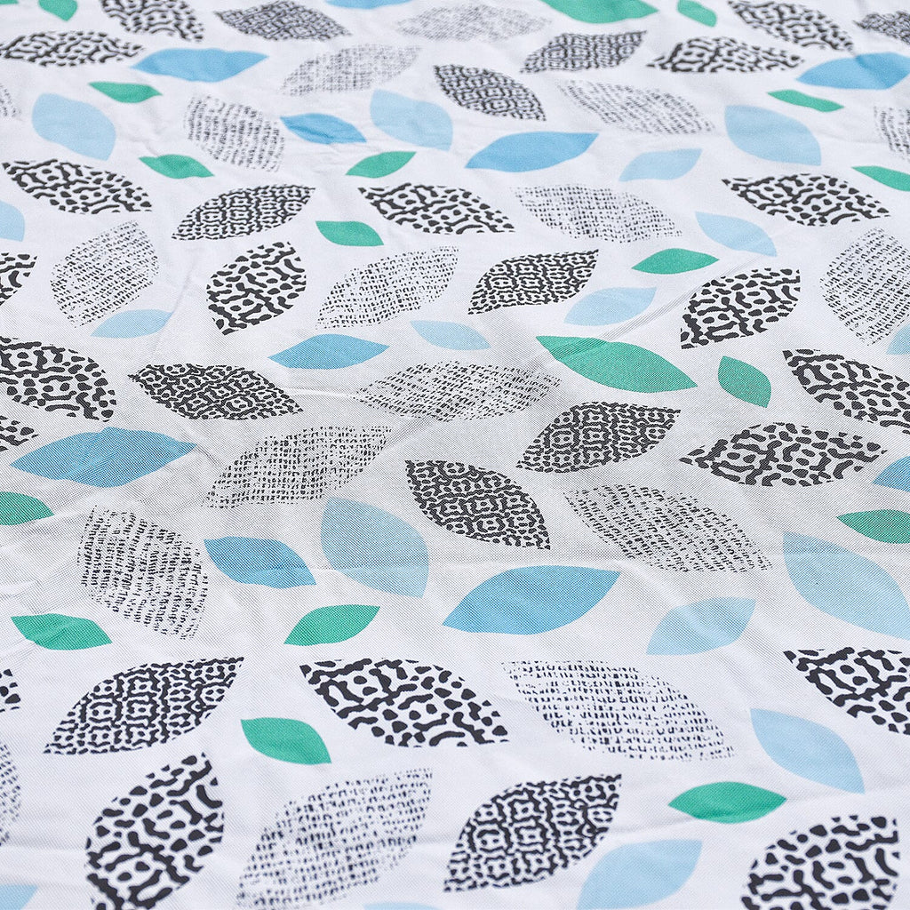 Homesmart Leaves Pattern Rectangle Table Cloth (Size 193x86 cm) - White and Multi