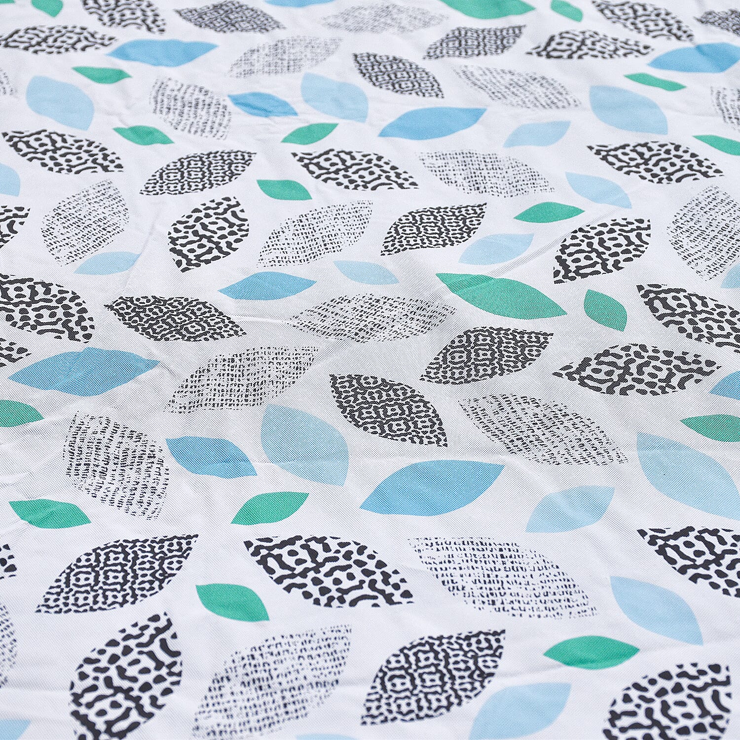 Homesmart Leaves Pattern Rectangle Table Cloth (Size 193x86 cm) - White and Multi