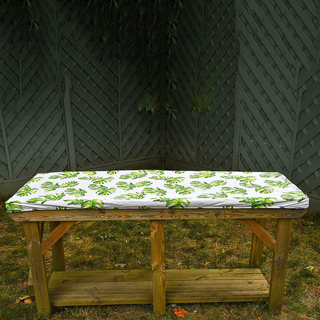 Homesmart Leaf Pattern Rectangle Table Cloth (Size 193x86 cm) - Light Green