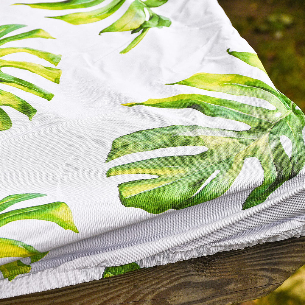 Homesmart Leaf Pattern Rectangle Table Cloth (Size 193x86 cm) - Light Green