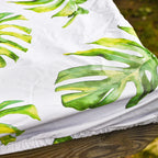 Homesmart Leaf Pattern Rectangle Table Cloth (Size 193x86 cm) - Light Green