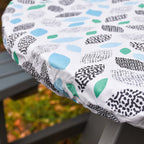 Homesmart Leaves Pattern Round Table Cloth (Size 140 cm) - White and Multi