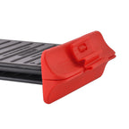 Microwave Long Steel Grill - 2 Plates - Browns, Grills, Crisps, Sizzles - Meals in Minutes (Size 22x14 cm) - Black & Red