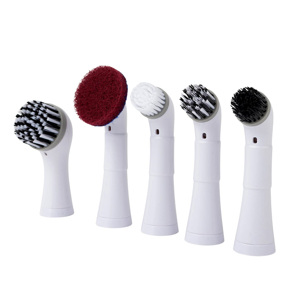 Homesmart Multi-Purpose Electric Scrubber with 5 Different Brush Heads (4 x AA Battery Not Inc.) - Grey