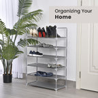 Homesmart Multipurpose 6 Layer Shoe Rack (Size 100x65x29 Cm) - Grey