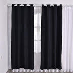 MONEY SAVER- Set of 2 - Homesmart UV Protected Heat Retaining Thermal, Blackout Curtains with Metal Eyelets (Size 240x132 Cm - 94.4 x 51.9 inches) - Black