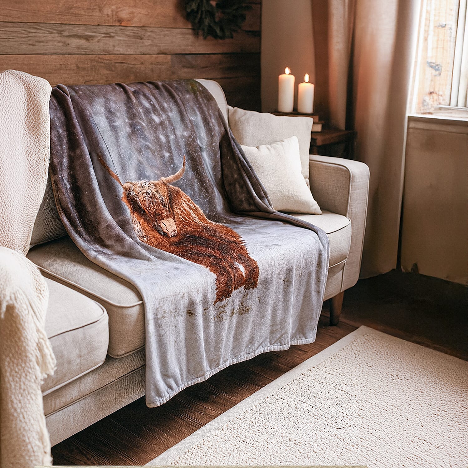 NEW Digital Printed Highland Cow Blanket (Size 200x150 cm)